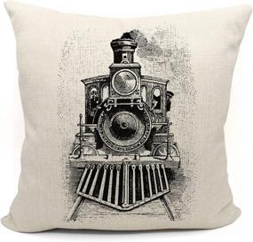 img 4 attached to Vintage Drawing Locomotive Enthusiast Cushion