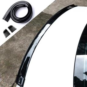 img 2 attached to 🚗 Universal Black Carbon Fiber Trunk Spoiler Lip Kit for Most Cars - Upgrade 1.5m/4.92ft, Car Rubber Strip Bar Spoiler Tailfin Tail Fin Rear Wing Tailgate Hatchback, Gloss Black (Dimensions: 4.5cm x 2.2cm)