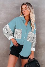 img 3 attached to Nhicdns Contrast Boyfriend Oversize Patchwork