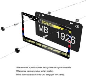 img 1 attached to 🚗 Enhance Your Ride with the Vibrant Leisure MART License Plate Frame and Responder Flag Car Tag Frame