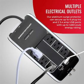 img 3 attached to ⚡️ Enhanced Safety with Monster Power Surge Protector 6-Outlet Power Strip, Platinum 600 HT