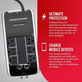 img 1 attached to ⚡️ Enhanced Safety with Monster Power Surge Protector 6-Outlet Power Strip, Platinum 600 HT