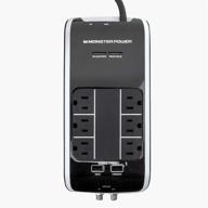 ⚡️ увеличенная безопасность с защитой от скачков напряжения monster power surge protector 6-розеточная розетка, platinum 600 ht логотип