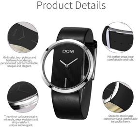 img 2 attached to 👑 Stylish Transparency: DOM Women's Minimalist Leather Watches