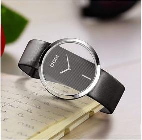 img 3 attached to 👑 Stylish Transparency: DOM Women's Minimalist Leather Watches