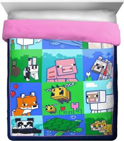 img 3 attached to 🛏️ Enhance your Bedroom with Jay Franco Minecraft Animal Patch 7 Piece Queen Bed Set - Inclusive of Comforter & Sheet Set Bedding - Ultra-Plush Fade Resistant Microfiber (Official Minecraft Product)