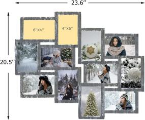 img 3 attached to JM-Deco 12-Opening Reunion Friends Family Memory Picture Frame Collage for Wall Decor - Selfie Gallery Puzzle Collage Wall Hanging Frame for 4x6 Photo , Grey