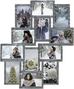 img 2 attached to JM-Deco 12-Opening Reunion Friends Family Memory Picture Frame Collage for Wall Decor - Selfie Gallery Puzzle Collage Wall Hanging Frame for 4x6 Photo , Grey