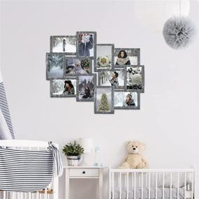 img 1 attached to JM-Deco 12-Opening Reunion Friends Family Memory Picture Frame Collage for Wall Decor - Selfie Gallery Puzzle Collage Wall Hanging Frame for 4x6 Photo , Grey