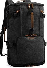 img 4 attached to 🎒 Versatile 40L G-FAVOR Travel Backpack: Vintage Canvas Rucksack & Duffel Bag with Laptop Compartment