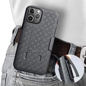 img 2 attached to 📱 Aduro Combo Case & Holster for iPhone 12/12 Pro - Slim Shell, Swivel Belt Clip & Built-in Kickstand