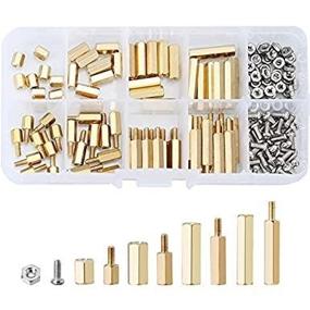 img 3 attached to 🔩 eBoot 180 Piece M3 Brass Spacer Standoff Screw Nut Assortment Kit - Male Female Hex for Effective Mounting Solution
