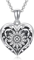 soulmeet sunflower rose heart locket necklace - personalized sterling silver/gold custom jewelry that keeps loved ones close with pictures logo