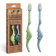 🦖 anpei vegan eco friendly natural dinosaurs inspired kids toothbrush - 100% biodegradable & compostable, pack of 2 logo
