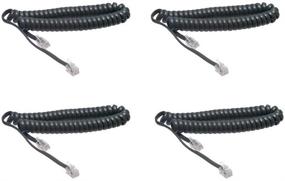 img 1 attached to 📞 Coiled Telephone Handset Cord - Glian 4 Pack, Black Phone Cord Cable 1.6 to 10 Feet Uncoiled, Landline Extension Wire RJ11 4P4C Telephone Accessory