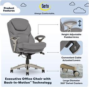 img 2 attached to Serta Ergonomic Executive Technology Leather