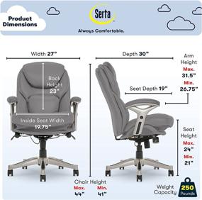 img 1 attached to Serta Ergonomic Executive Technology Leather