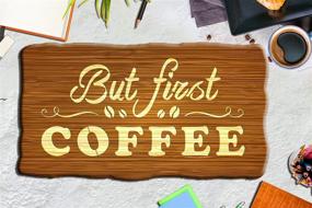 img 3 attached to ☕ GSS Designs 2 Word Art Stencil Set (8x17 inch) - Adorable But First Coffee Stencil for Home Decor & DIY Wood Painting Projects (SL-015)