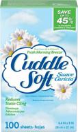 🌞 солнечное ласковое смягчающее средство для тканей sun cuddle, свежая утренняя свежесть, 100 листов. логотип
