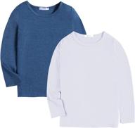 arshiner boys long sleeve tee shirts: stylish 2-pack of crewneck graphic cotton casual tops logo