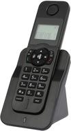 📞 convenient cordless home phone with call blocking, space saving design, easy operation, multi-language interface, adjustable volume - black logo