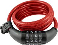 🔒 wordlock cl-408-rd 4-letter combination bike lock cable: secure your bike in style with this red 5-feet lock logo