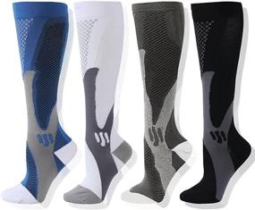 img 4 attached to 🧦 RZBstSoKi 20-30 mmHg 4 Pair Medical Sport Compression Socks: Ultimate Support for Men, Women & Nurses