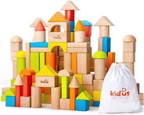 img 4 attached to 🧱 Educational Wooden Building Blocks Set: Enhancing Learning with Building Toys