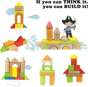 img 2 attached to 🧱 Educational Wooden Building Blocks Set: Enhancing Learning with Building Toys