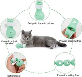 img 2 attached to 🐱 Protect Your Furniture with JAKI Cat Anti-Scratch Shoes: Adjustable Rubber Cat Feet Covers for Cats of All Sizes - Ideal for Bathing, Shaving, and Family Time