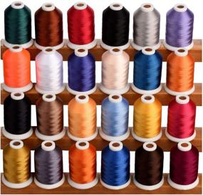 img 4 attached to 🧵 Simthread 1100 Yards miniking Spool: 24 Assorted Colors - Premium Polyester Embroidery Thread for Home Sewing Machines