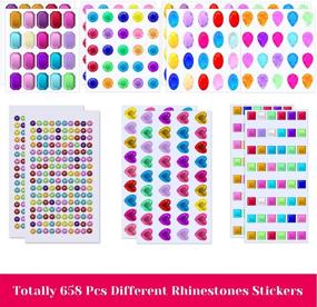 img 3 attached to 💎 Selizo Craft Gems: Stunning Self-Adhesive Rhinestones Stickers for Craft Jewels and Bling Crystal Diamond Crafts - 658pcs, 14 Sheets