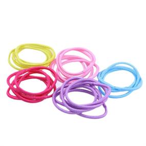 img 2 attached to Coobbar 100Pcs Elastic Ponytail Holder
