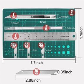 img 3 attached to 🔪 230 Piece Hobby Craft Knife Kit with 215 Precision Carving Blades, 2 Craft Knives, and 11 Art Blades for DIY Art Working and Cutting - Includes Scrapbooking Stencil