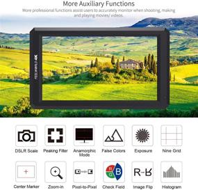 img 3 attached to 📺 FEELWORLD F6: 5.7Inch FHD IPS On Camera 4K HDMI Monitor Bundle with Battery, Charger, HDMI Cords, Swivel Arm and Power Output