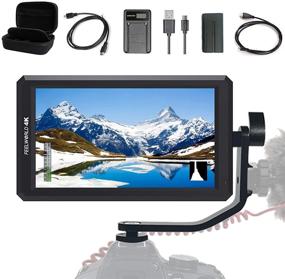 img 4 attached to 📺 FEELWORLD F6: 5.7Inch FHD IPS On Camera 4K HDMI Monitor Bundle with Battery, Charger, HDMI Cords, Swivel Arm and Power Output