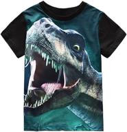 👕 high-quality cotton toddler boys shirts: cool short sleeve t-shirt with 3d dinosaur graphic for little boys - perfect summer tops tees logo