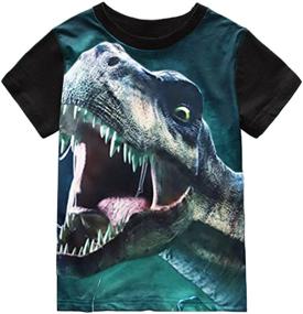 img 4 attached to 👕 High-Quality Cotton Toddler Boys Shirts: Cool Short Sleeve T-Shirt with 3D Dinosaur Graphic for Little Boys - Perfect Summer Tops Tees