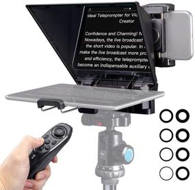 img 4 attached to 📷 FEELWORLD TP2A 8-inch Portable Teleprompter for Smartphone Tablet & DSLR Camera Video Recording Live Streaming Interview Speech with Lens Adapter Rings & APP Remote Control