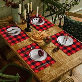 img 2 attached to Honch Christmas Buffalo Placemats: Perfect for Festive Family Dining