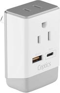 🔌 ceptics australia china new zealand power plug adapter: qc 3.0 & pd, dual usb & usb-c, safe fast charging, type i ap-16 logo