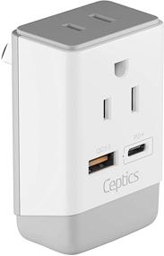 img 4 attached to 🔌 Ceptics Australia China New Zealand Power Plug Adapter: QC 3.0 & PD, Dual USB & USB-C, Safe Fast Charging, Type I AP-16