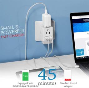 img 3 attached to 🔌 Ceptics Australia China New Zealand Power Plug Adapter: QC 3.0 & PD, Dual USB & USB-C, Safe Fast Charging, Type I AP-16