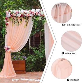 img 1 attached to 🌸 Light Peach Chiffon Backdrop Curtain, 10x10ft Wrinkle-Free Wedding Stage Drape Photography Backdrop, Sheer Romantic Chiffon Background for Wedding Arch Party, Baby Shower, Reception Supplies - Poise3EHome