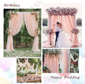 img 2 attached to 🌸 Light Peach Chiffon Backdrop Curtain, 10x10ft Wrinkle-Free Wedding Stage Drape Photography Backdrop, Sheer Romantic Chiffon Background for Wedding Arch Party, Baby Shower, Reception Supplies - Poise3EHome