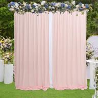 🌸 light peach chiffon backdrop curtain, 10x10ft wrinkle-free wedding stage drape photography backdrop, sheer romantic chiffon background for wedding arch party, baby shower, reception supplies - poise3ehome logo