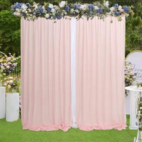 img 4 attached to 🌸 Light Peach Chiffon Backdrop Curtain, 10x10ft Wrinkle-Free Wedding Stage Drape Photography Backdrop, Sheer Romantic Chiffon Background for Wedding Arch Party, Baby Shower, Reception Supplies - Poise3EHome