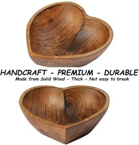 img 3 attached to 🍽️ Heart Shaped Wood Bowl: Exquisite Decorative Food Service Equipment & Supplies