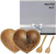 🍽️ heart shaped wood bowl: exquisite decorative food service equipment & supplies логотип