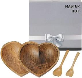 img 4 attached to 🍽️ Heart Shaped Wood Bowl: Exquisite Decorative Food Service Equipment & Supplies